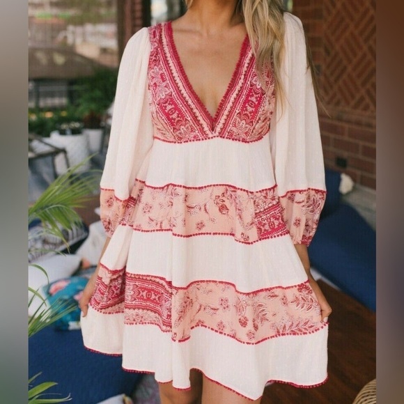 Free People Dresses & Skirts - FREE PEOPLE My Love Mini Dress in Tea Combo XS